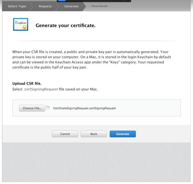Upload CSR file